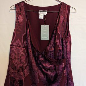 Coldwater Creek Cranberry Paisley blouse size 4 misses